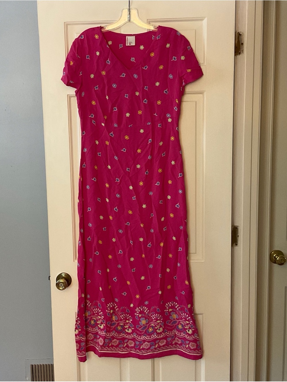 Hanna Andersson Pink Floral Maxi Dress Womens Small Cottagecore Prairie Garden